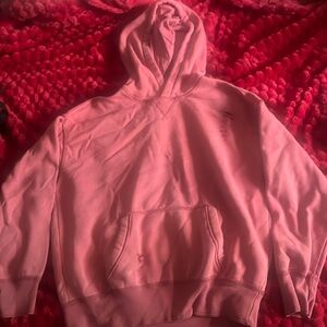 the holes are how the hoodie came, very comfy and warm good material